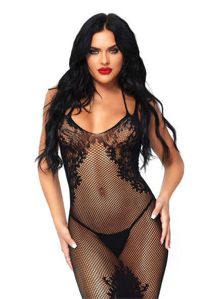 Leg Avenue Seamless net and lace dress BLACK O/S - 2