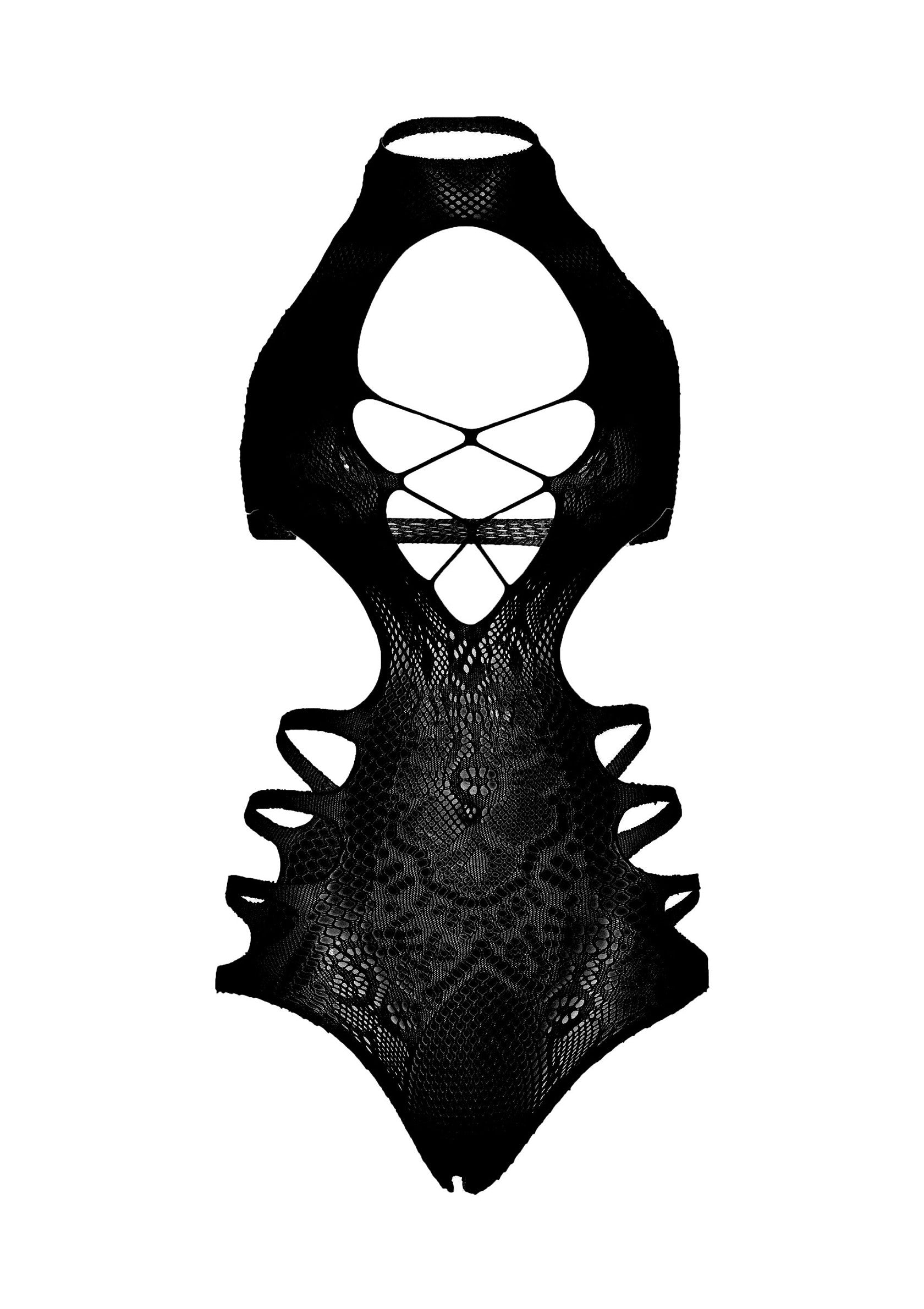 Leg Avenue Cut out strappy bodysuit BLACK O/S - 0