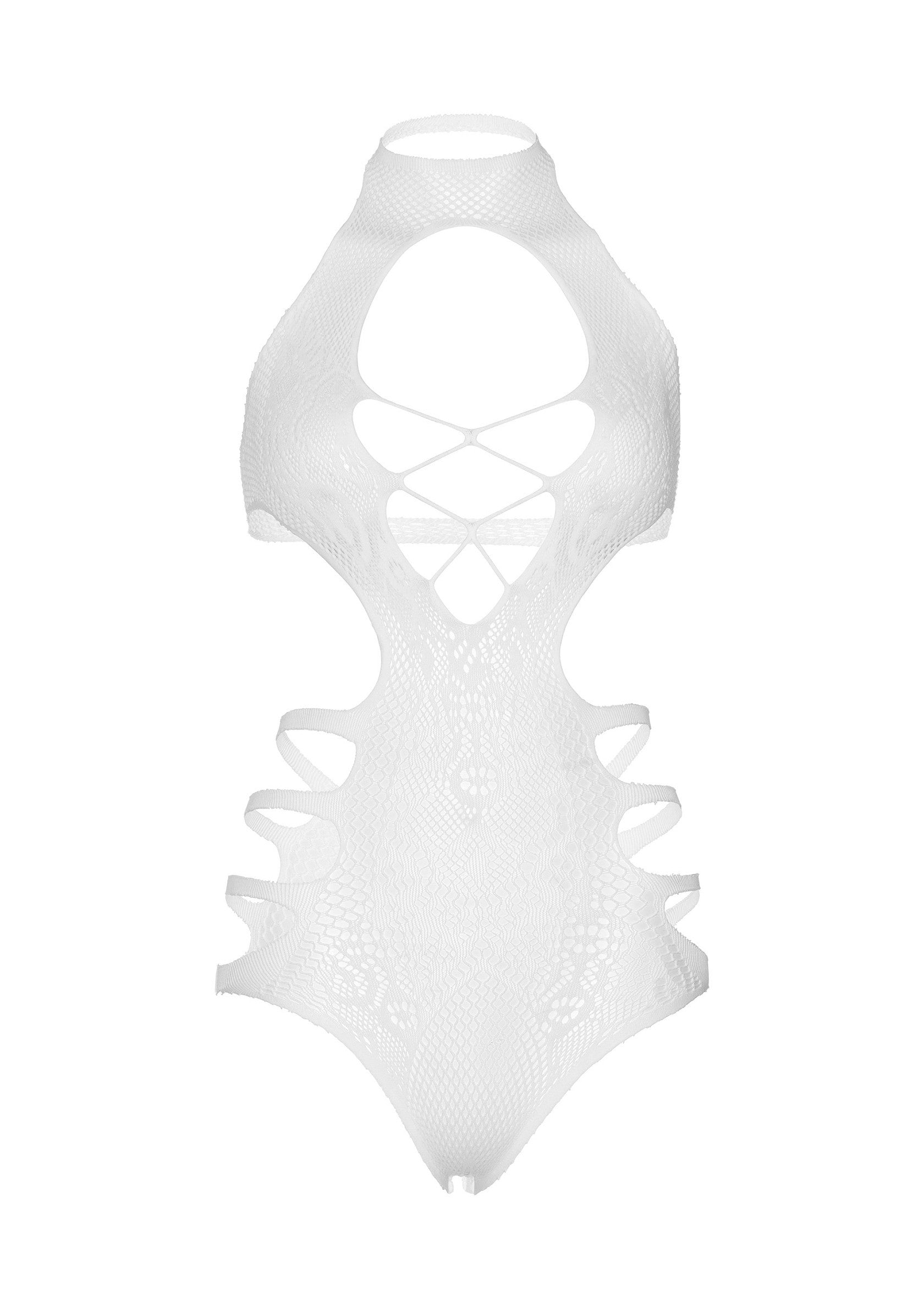 Leg Avenue Cut out strappy bodysuit WHITE O/S - 4