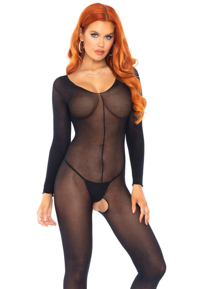 Leg Avenue Long Sleeves Bodystocking BLACK O/S - 2