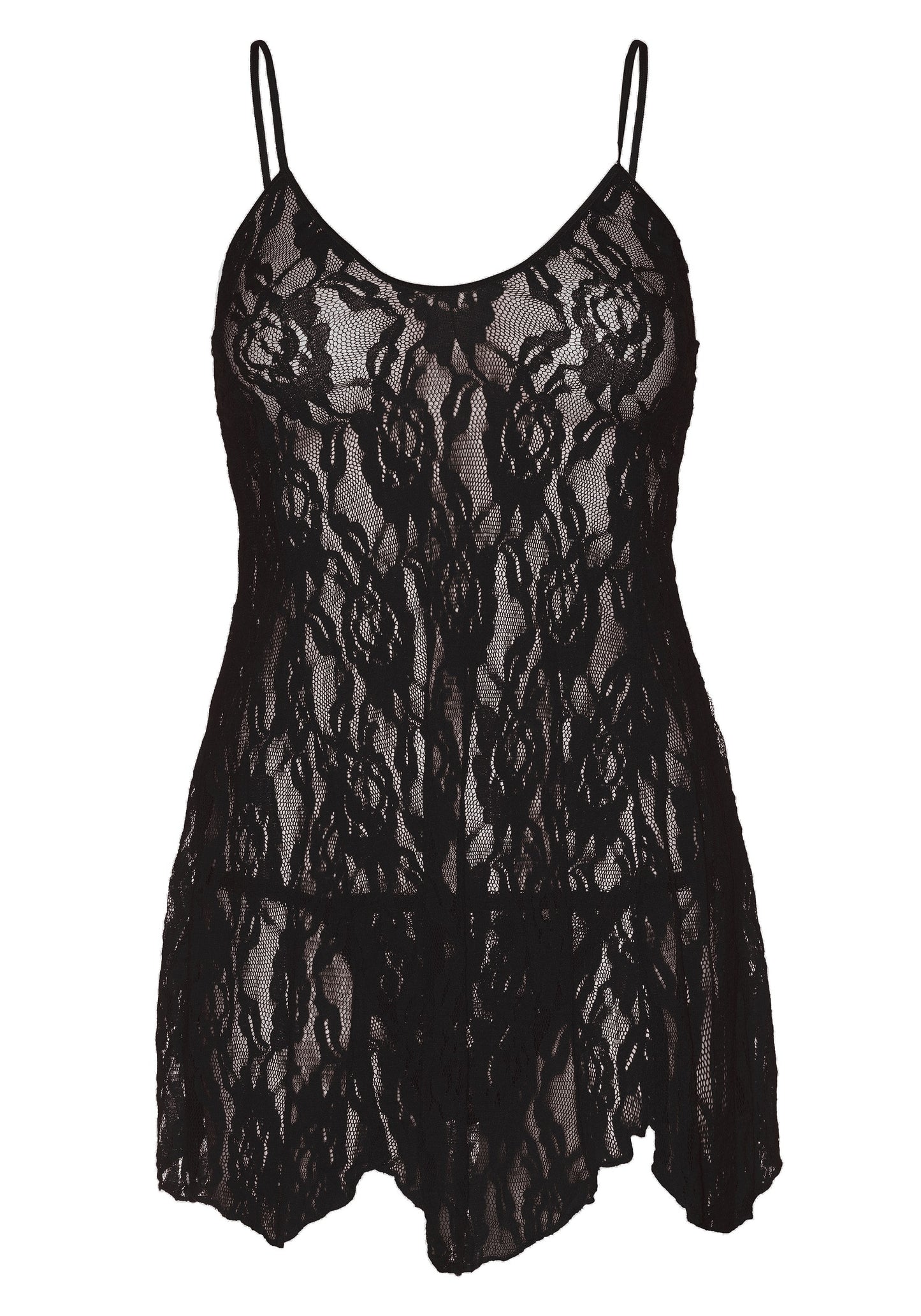 Leg Avenue Rose Lace Flair Chemise BLACK PLUS - 1