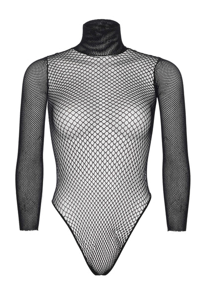 Leg Avenue Turtleneck fishnet teddy BLACK O/S - 1