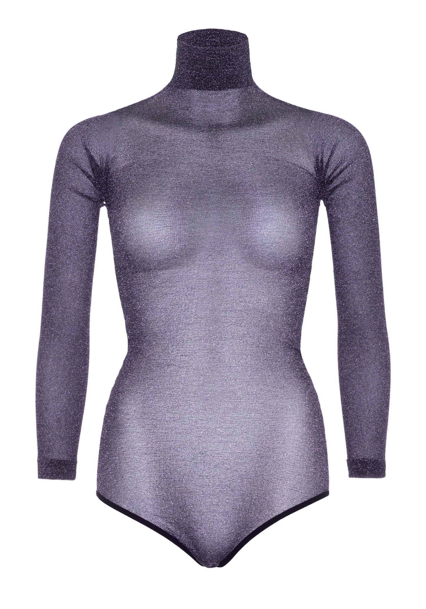 Leg Avenue Lurex bodysuit with snapcrotch SILVER O/S - 2