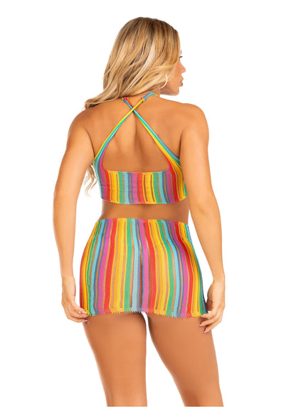 Leg Avenue Rainbow stripe mini dress MULTICOLOR O/S - 1597