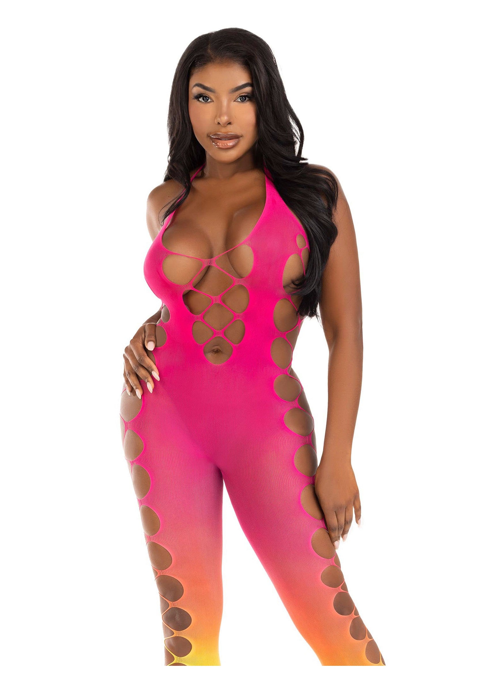 Leg Avenue Ombre footless bodystocking PINK O/S - 1681