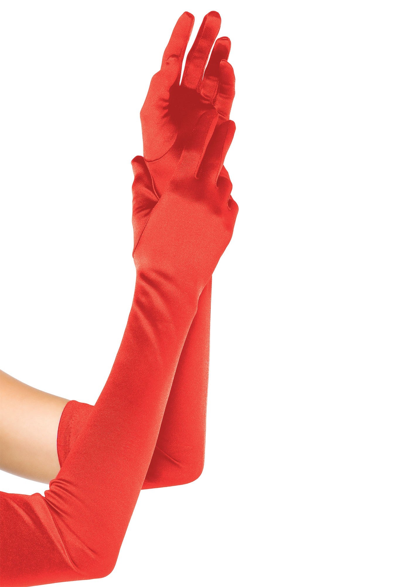 Leg Avenue Extra Long Satin Gloves RED O/S - 0